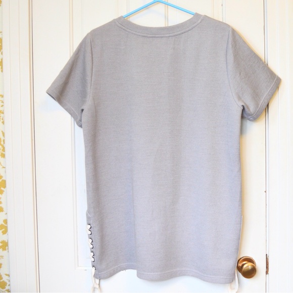 LL Bean Short Sleeve Tunic Sweatshirt | Tie-Side | Size M - Picture 4 of 6